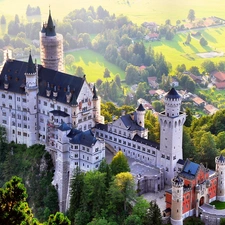 Neuschwanstein Castle, Bavaria, Germany, panorama