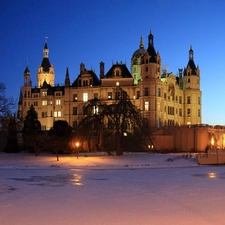 winter, Schwerin, Germany, Castle