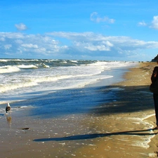 sea, Beaches, girl, summer