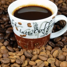 grains, coffee, Cup