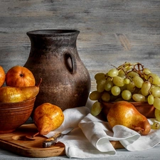 composition, truck concrete mixer, Grapes, jug