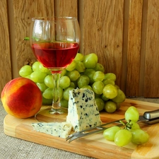 Wine, peach, Grapes, cheese