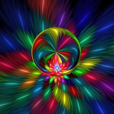 abstraction, Orb, graphics, Rainbow