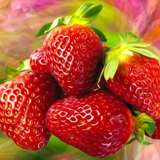 Colorful Background, strawberries, graphics