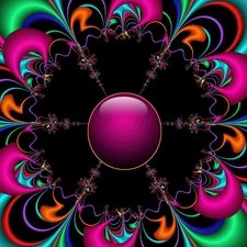 symmetric, abstraction, graphics, Colourfull Flowers