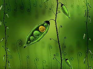 graphics, smiling, peas