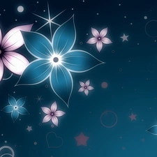 graphics, Flowers, Stars