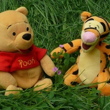 Winnie, Tiger, grass, Puchatek