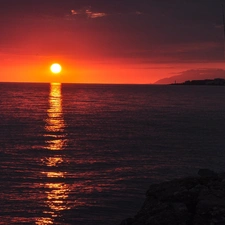 angler, sea, Great Sunsets