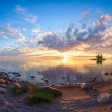 lake, Finland, Great Sunsets