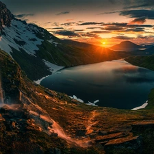 Northern Norway, Mountains, Great Sunsets, lake