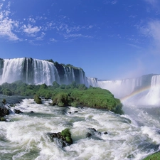 River, waterfall, Great Rainbows