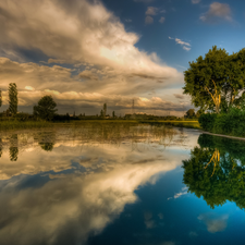 lake, green