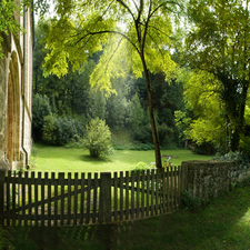 entry, fence, green, the walls