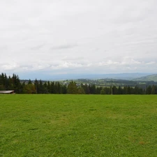 car in the meadow, Zakopane, gubalowka