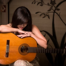 girl, Guitar