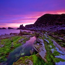 beatyfull, rocks, Gulf, Sky