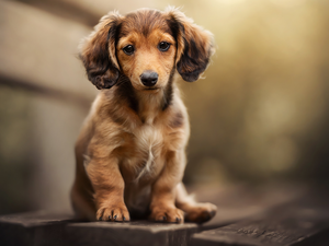 long-haired Dachshund, Puppy, Brown