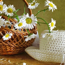 White, wicker, Hat, shawl, Margaret, basket