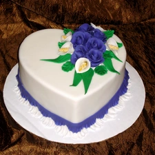 heart, Flowers, ##, Shape, Cake