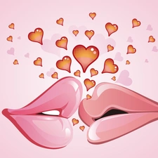 heart, lips, kiss