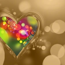 love, Bokeh, graphics, Heart