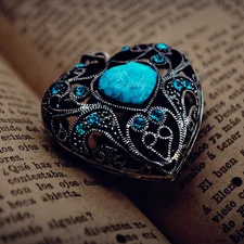 Heart, Book, pendant