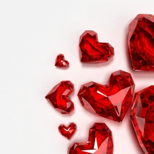 hearts, Crystal, Red