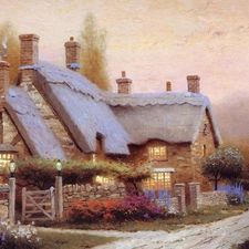 Thomas Kinkade, picture, manor-house