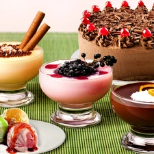 Cake, desserts, ice cream, color