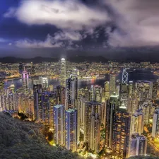 Town, Hong Kong, illuminated