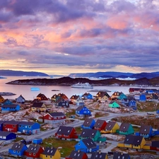 Ilulissat, Greenland, Houses, Town, color