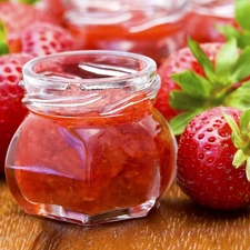 Jam, strawberries, jar