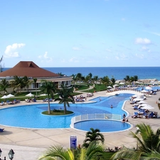 Hotel hall, Ocean, Jamaica, Pool