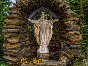 chapel, Jesus, Statue monument, Stones