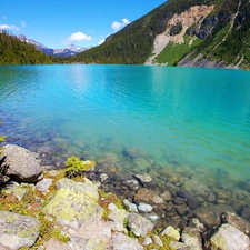 Joffre, Canada, Stones, Mountains, lake