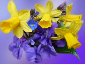 Jonquil, Blue, Flowers