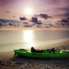 Kayak, sea, coast