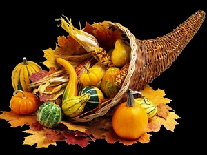 Leaf, pumpkin, basket