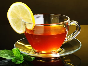 Lemon, cup, tea
