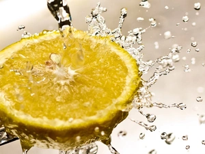 Lemon, water
