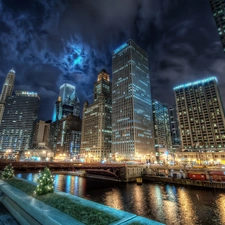 light, Chicago, night