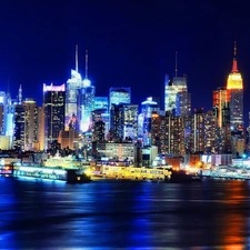 light, Manhattan, Night