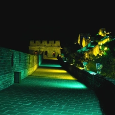 Great Chinese Wall, Night, lighting