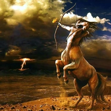 graphics, Bow, lightning, centaur