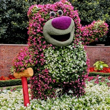 Garden, Flower, little bear, decoration