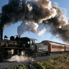 locomotive, smoke, ##, Wagons