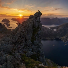 North Sea, Norway, Human, Great Sunsets, Mountains, Lofoten