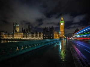 bridge, London, England, Big Ben