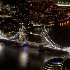 Floodlit, Tower Bridge, London, bridge